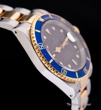 Rolex Submariner Yellow Gold & Steel Two-Tone Blue Purple Dial 16613 - The Vintage Concept