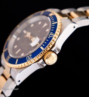 Rolex Submariner Yellow Gold & Steel Two-Tone Blue Purple Dial 16613 (SOLD) - The Vintage Concept