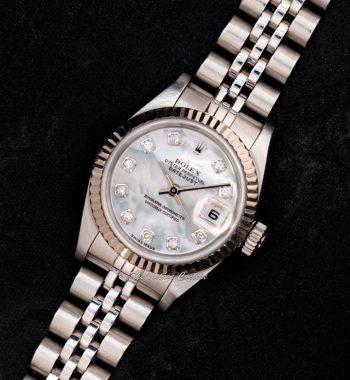 Rolex Steel Lady 26mm Datejust Mother of Pearl MOP Dial w/ Diamond Indexes 79174