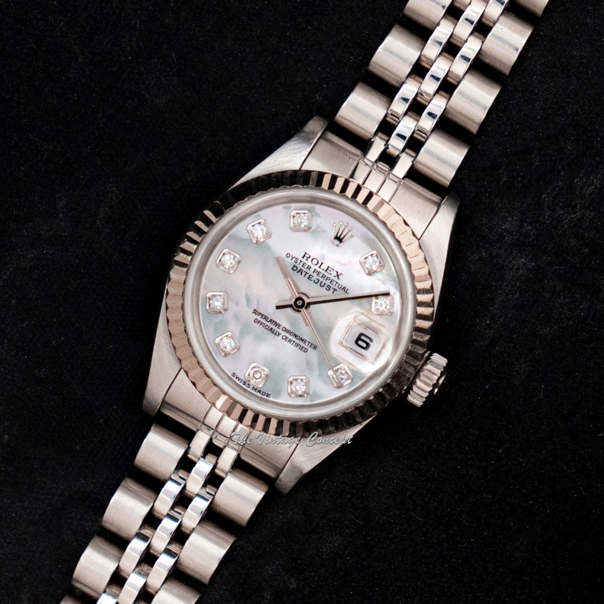 Rolex Steel Lady 26mm Datejust Mother of Pearl MOP Dial w/ Diamond Indexes 79174