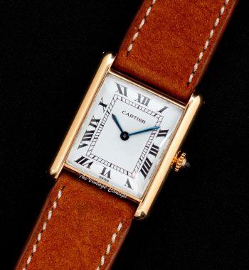 Vintage Cartier 18K Yellow Gold Tank Louis Swiss Dial from 1980's