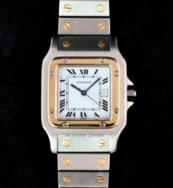 Cartier Large Two-Tone 18K Yellow Gold & Stainless Steel Santos Galbée Automatic 2961 - The Vintage Concept