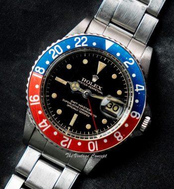 Rolex Steel Early GMT-Master Gilt Dial Chapter Ring Exclamation Dot 1675