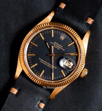 Rolex Oyster Perpetual Date 18K Yellow Gold Black Matte Dial 1503