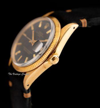 Rolex Oyster Perpetual Date 18K Yellow Gold Black Matte Dial 1503 (SOLD) - The Vintage Concept