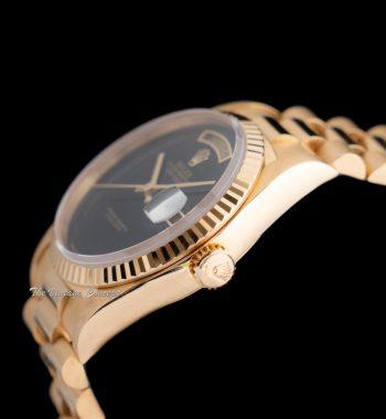 Rolex Day-Date 18K Yellow Gold Onyx Natural Stone Dial 18238 w/ Original Paper - The Vintage Concept