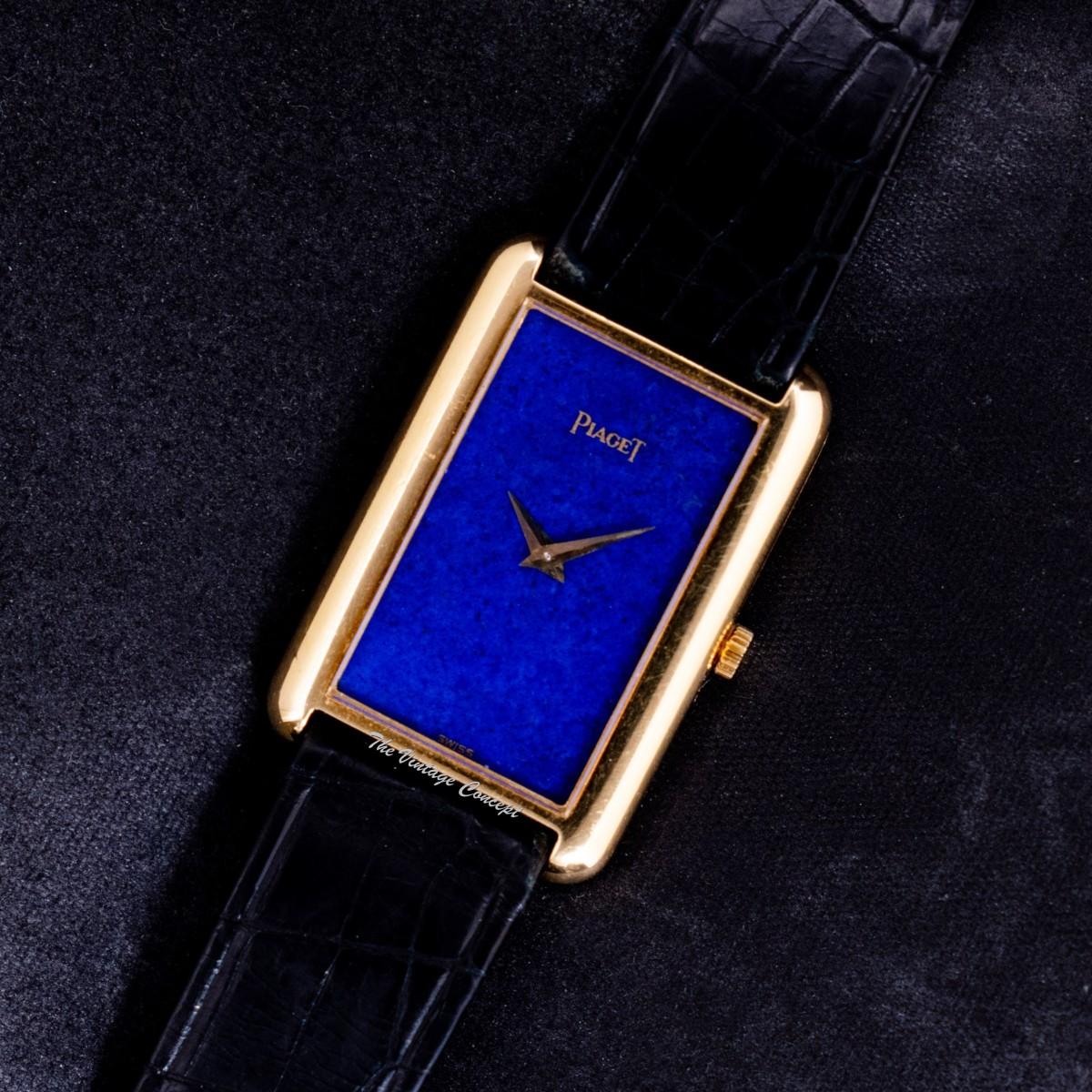 Rare Piaget 18K Yellow Gold Lapis Lazuli Dial Manual Wind Watch