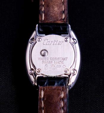 Cartier Lady Mini Baignoire 2369 18K White Gold Quartz w/ Leather Strap & Pin Set - The Vintage Concept