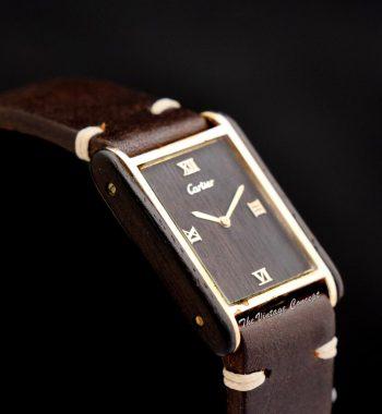Cartier Tank 18K Electroplated Must de Cartier Wood Dial Mechanical Watch - The Vintage Concept