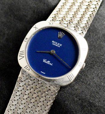 Rolex 18K WG Cellini Blue Dial 3817 with Bracelet
