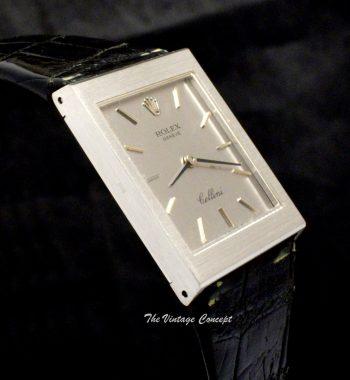 Rolex 18K WG Rectangular Cellini 4014 Sliver Dial (SOLD) - The Vintage Concept