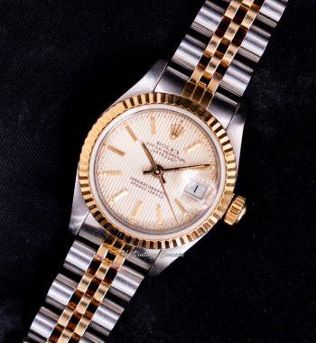 Rolex Lady Datejust Two-Tone Gold Linen Dial 69173 with Jubilee Bracelet