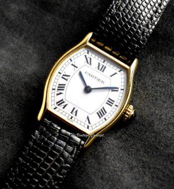 Vintage Cartier Lady Mini Tortue 7824 18K Yellow Gold Manual Wind