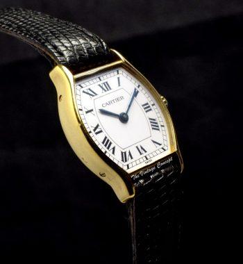 Vintage Cartier Lady Mini Tortue 7824 18K Yellow Gold Manual Wind - The Vintage Concept