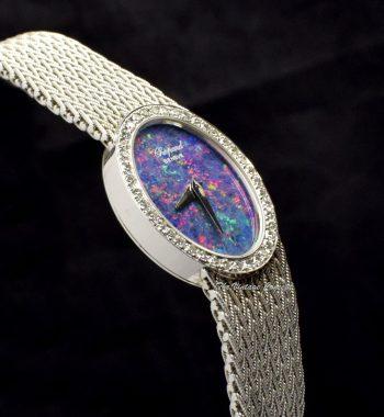 Chopard Lady 18K White Gold L’Heure de Diamant Black Opal Dial 5050 1 Cocktail Watch (SOLD) - The Vintage Concept