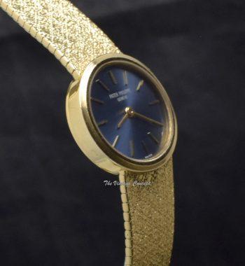 Patek Philippe Lady 18K YG Ellipse Blue Dial 3349 Manual Wind Watch (SOLD) - The Vintage Concept