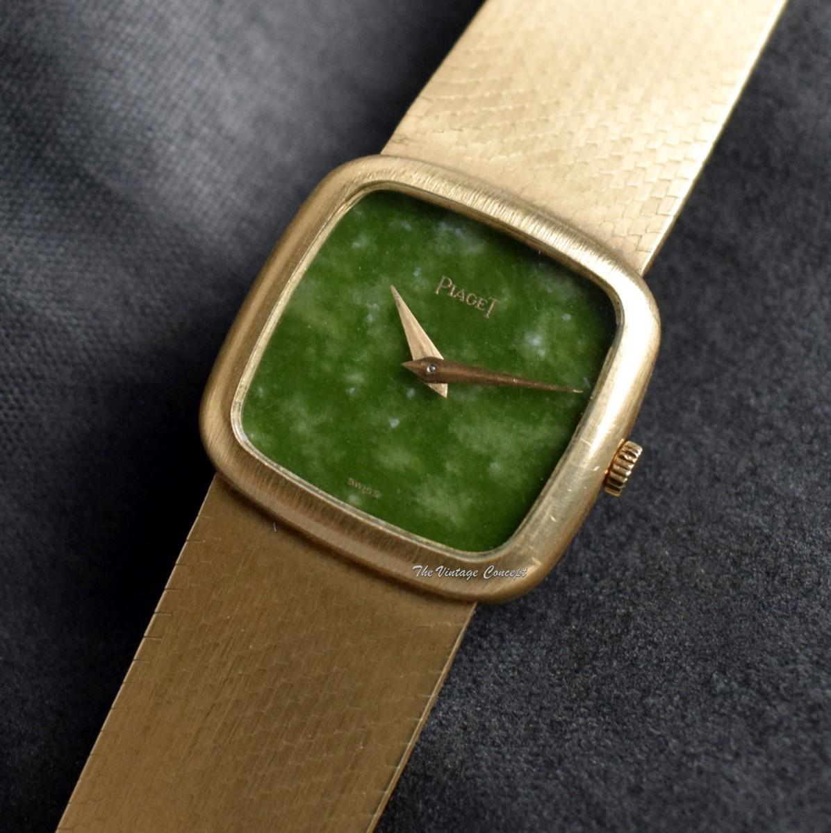 Piaget 18K Yellow Gold Jade Dial 9902 B2 with Bracelet Watch