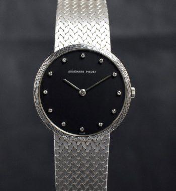 Audemars Piguet 18K WG Black Matte Dial with Diamond Indexes 95621 - The Vintage Concept