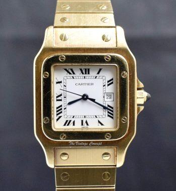 Cartier 18K Yellow Gold Santos Or Massif Automatic 2960 w/ Bracelet - The Vintage Concept