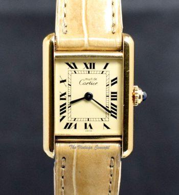 Vintage Cartier Tank Vermeil Gold Plated Silver Quartz 366001 from 1980’s (SOLD) - The Vintage Concept