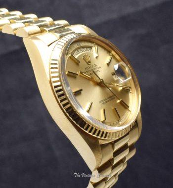 Rolex Day-Date 18K Yellow Gold Champagne Gold Dial 1803 - The Vintage Concept