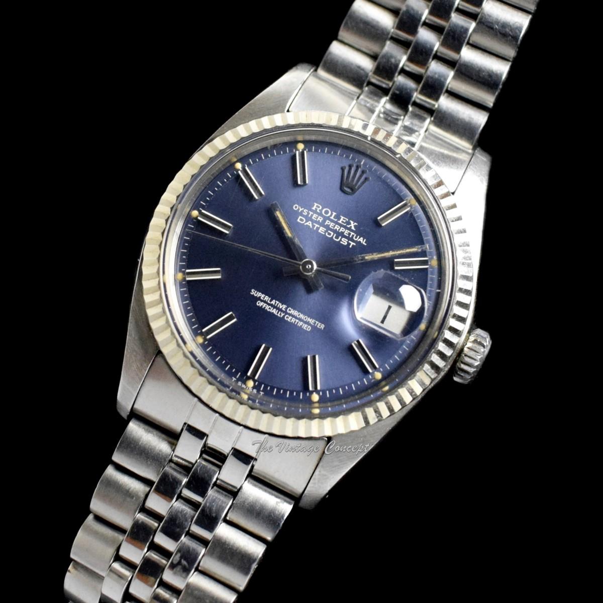 Rolex Steel Datejust Purple Blue Dial 1601 (SOLD)