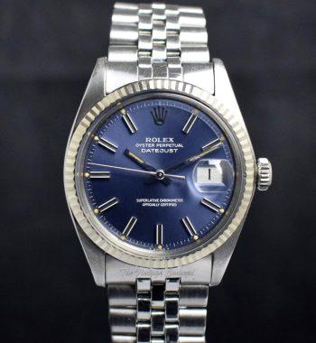 Rolex Steel Datejust Purple Blue Dial 1601 (SOLD) - The Vintage Concept