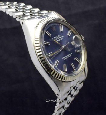 Rolex Steel Datejust Purple Blue Dial 1601 (SOLD) - The Vintage Concept