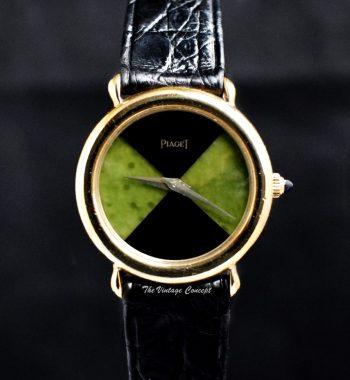 Piaget 18K Yellow Gold Onyx & Jadeite Stone Dial Manual Wind 9040 - The Vintage Concept