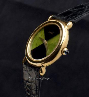 Piaget 18K Yellow Gold Onyx & Jadeite Stone Dial Manual Wind 9040 - The Vintage Concept