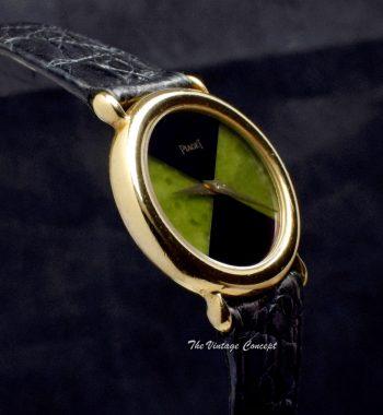 Piaget 18K Yellow Gold Onyx & Jadeite Stone Dial Manual Wind 9040 - The Vintage Concept