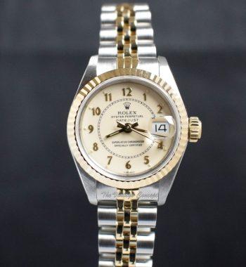 Rolex Lady Datejust Two-Tone Gold Ivory Dial 69173 with Jubilee Bracelet - The Vintage Concept