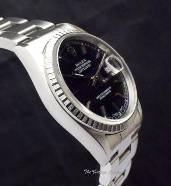 Rolex Steel Datejust Black Dial 16220 w/ Original Paper (SOLD) - The Vintage Concept