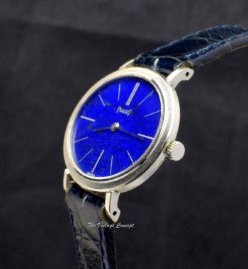 Piaget 18K WG Oval Mini Lapis Dial 9801 Manual Ladies Watch - The Vintage Concept