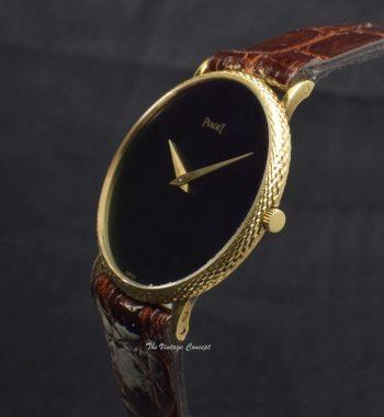 Piaget 18K Yellow Gold Black Dial Manual Wind 9036 (SOLD) - The Vintage Concept