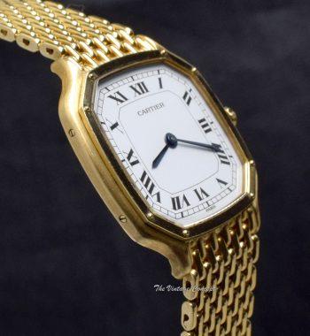 Cartier 18K Yellow Gold Trianon Ultra Thin Paris Dial Large Size 96055 w/ Bracelet - The Vintage Concept