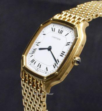 Cartier 18K Yellow Gold Trianon Ultra Thin Paris Dial Large Size 96055 w/ Bracelet - The Vintage Concept