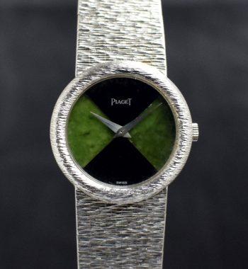 Piaget 18K White Gold Onyx & Jadeite Stone Dial Manual Wind 9040A6 - The Vintage Concept