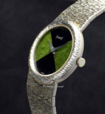 Piaget 18K White Gold Onyx & Jadeite Stone Dial Manual Wind 9040A6 - The Vintage Concept