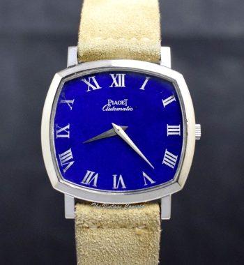 Piaget 18K White Gold Black Tie-Emperador Lapis Dial 12406 Automatic - The Vintage Concept