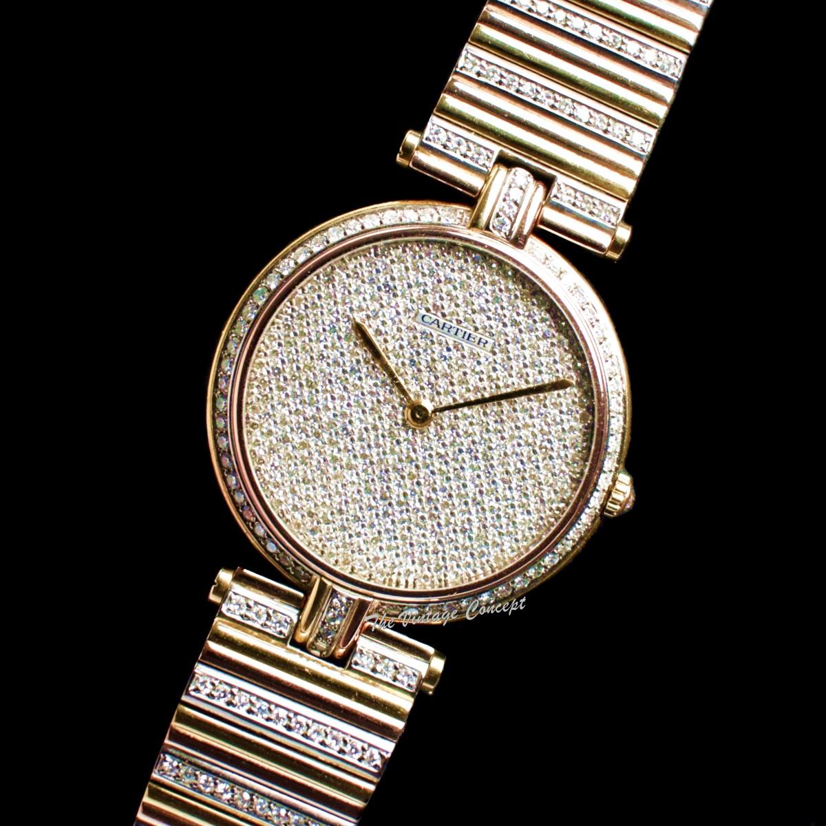 Rare Cartier 18K Tri-Color Gold Panthere Vendome Miss Universe Pave Diamond w/ Original Paper