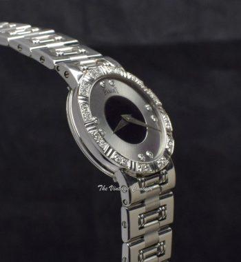 Piaget 23mm 18K White Gold Dancer Silver and Black Dial Diamond 90564 w/ Original Paper - The Vintage Concept