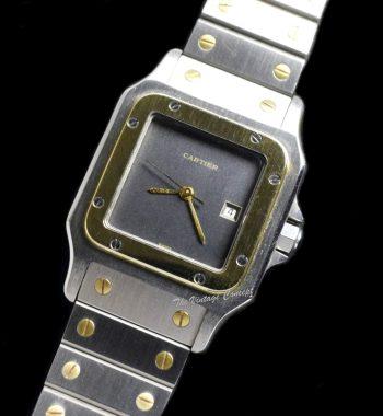 Cartier Two-Tone Stainless Steel & 18K Yellow Gold Santos Grey Ghost Dial Automatic 2961