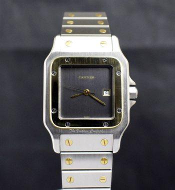 Cartier Two-Tone Stainless Steel & 18K Yellow Gold Santos Grey Ghost Dial Automatic 2961 (SOLD) - The Vintage Concept