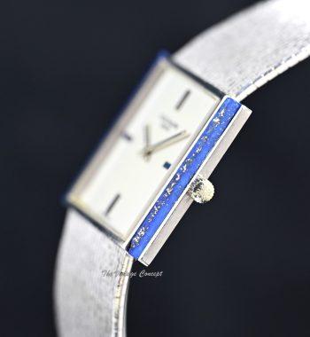 Patek Philippe Gondolo 18K White Gold Silver Dial Lapis Bezel 3578/1 Manual Wind - The Vintage Concept