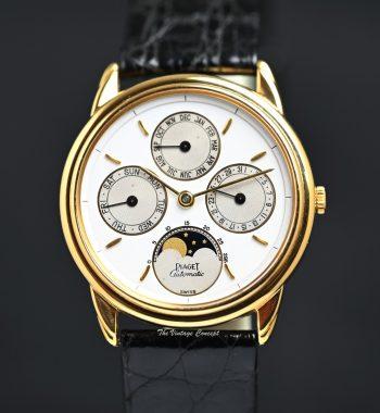 Piaget 18K Yellow Gold Gouverneur Triple Date Calendar Moon Phases Automatic Ref: 15958 - The Vintage Concept