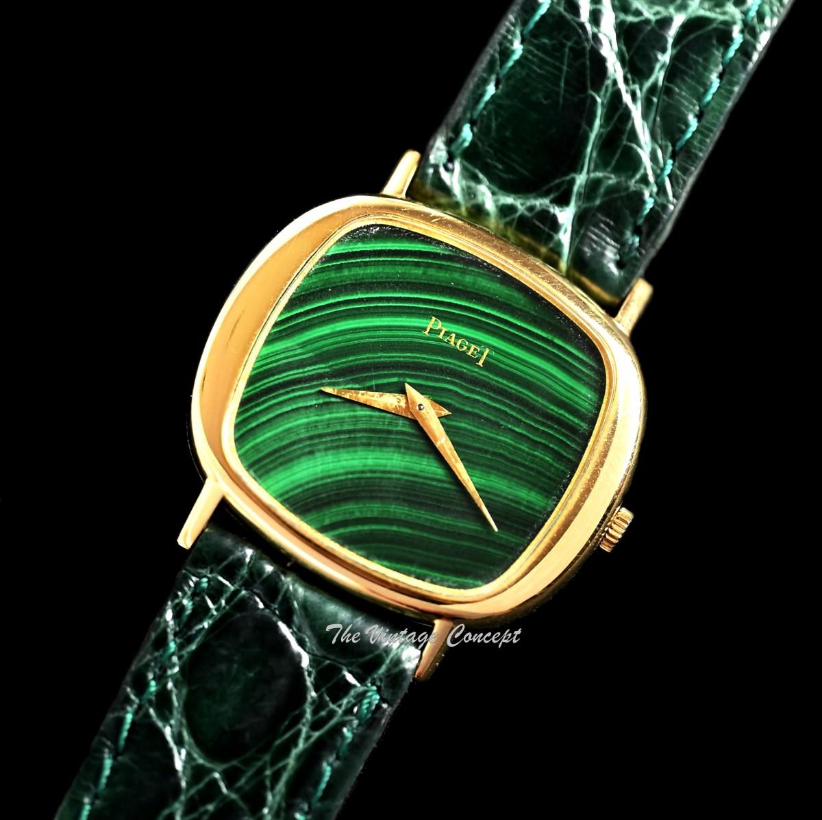 Piaget 18K Yellow Gold Cushion Malachite Stone Dial Manual Wind 9453