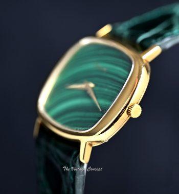 Piaget 18K Yellow Gold Cushion Malachite Stone Dial Manual Wind 9453 - The Vintage Concept