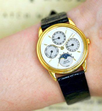 Piaget 18K Yellow Gold Gouverneur Triple Date Calendar Moon Phases Automatic Ref: 15958 - The Vintage Concept