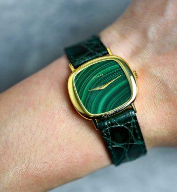 Piaget 18K Yellow Gold Cushion Malachite Stone Dial Manual Wind 9453 - The Vintage Concept